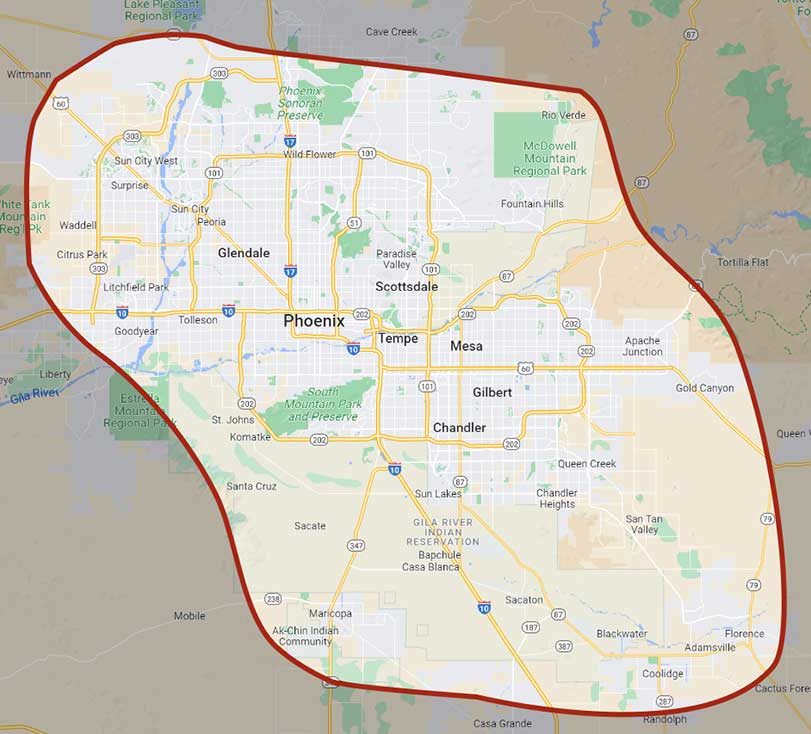 Areas We Serve Map